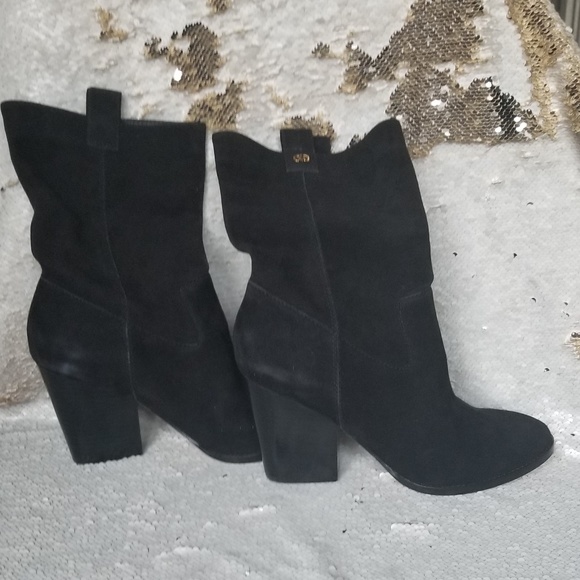 Cole Haan Black Suede Boots - Picture 1 of 8